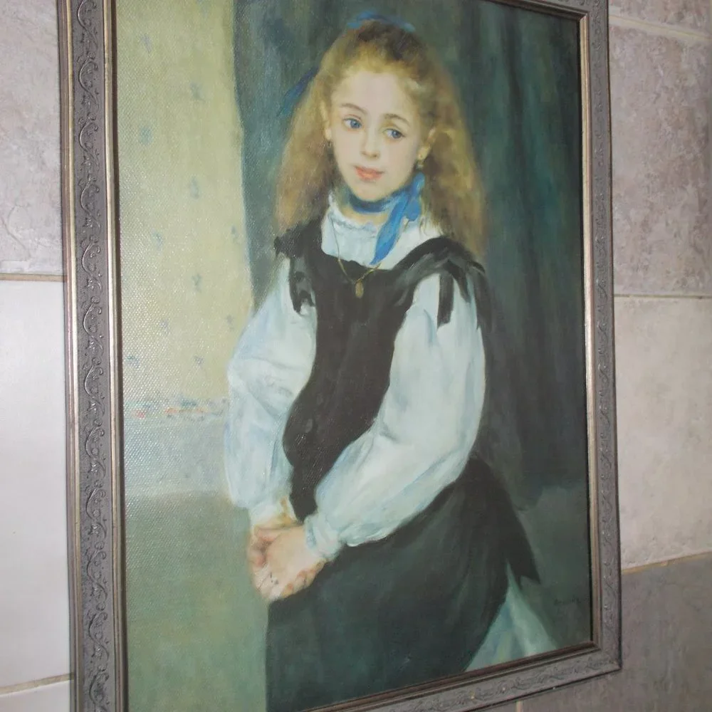 Vintage Mademoiselle Legran art on stretched canvas, framed & signed - Picture 2 of 8